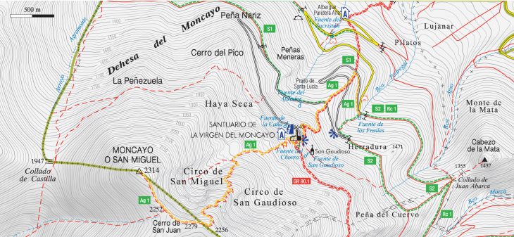 Mapa ruta invernal al Moncayo