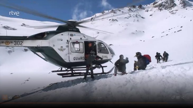 Rescate en montaña invernal. Imagen del programa Rescate – RTVE